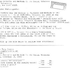 Announcements, 2003-11-12. ...