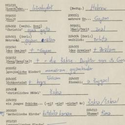 Western questionnaire, answ...