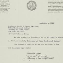 Letter from Jessie Douglass...