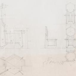Dining chair plan, elevations