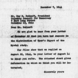 Letter from Robert M. Leste...