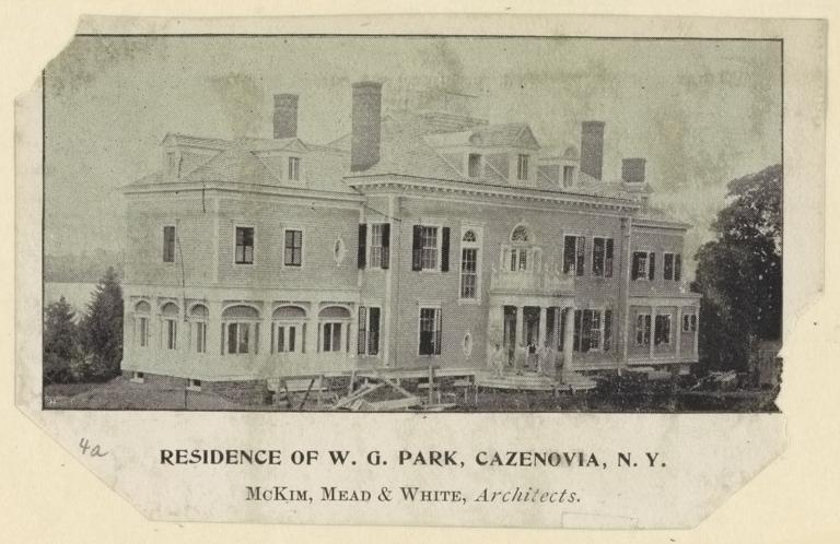 Residence of W. G. Park, Cazenovia, N.Y. McKim, Mead & White, Architects