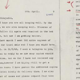 Letter to Mr. Sirajudin, Ap...