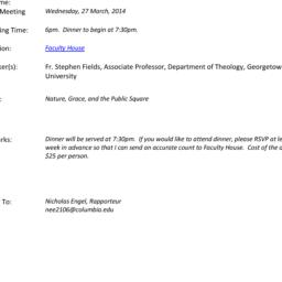 Announcements, 2014-03-27. ...