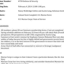 Minutes, 2014-02-24. Defens...