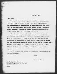 Letter from Walter A. Jessup to Frederick P. Keppel, July 30, 1942