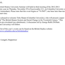 Announcements, 2012-11-29. ...