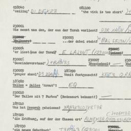 Western questionnaire, answ...