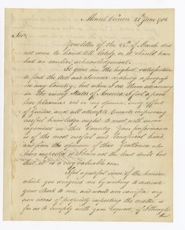 Autograph letter by George Washington, signed, to Nicholas Pike
