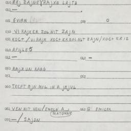 Eastern questionnaire, answ...
