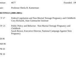 Schedules, Child and Family...
