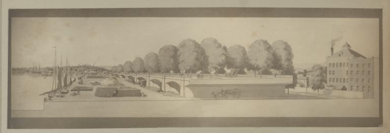 [Perspective of elevated roadway and waterfront]