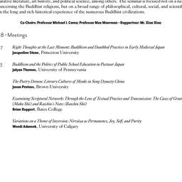 Schedule, Buddhist Studies,...