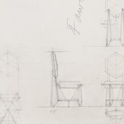 Dining chair plan, elevatio...