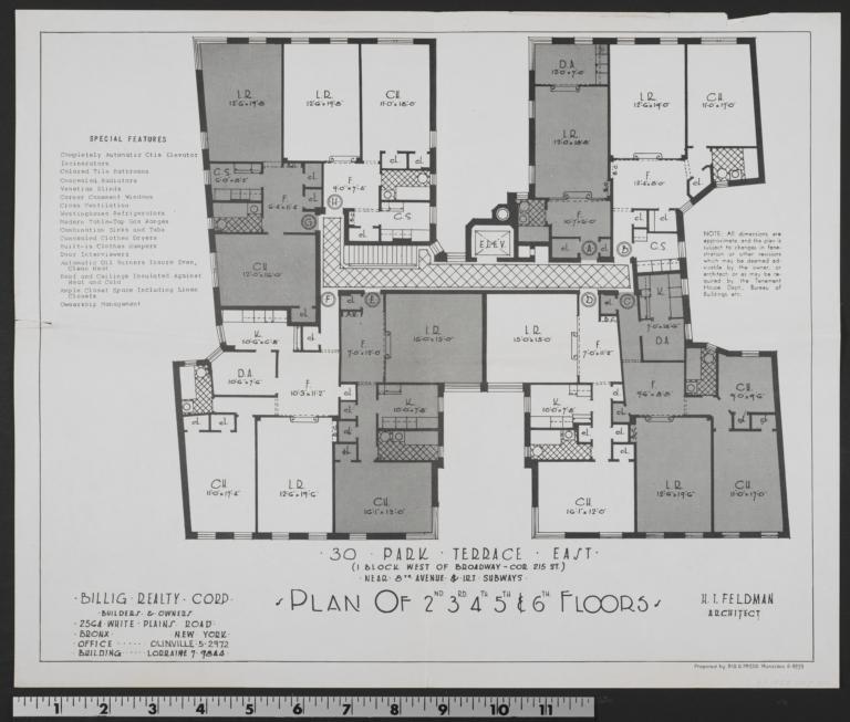 30 Park Terrace East, Plan Of 2nd 3rd 4th 5th & 6th Floors