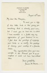 Letter to George Arthur Plimpton, August 18th, 1926
