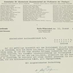 Letter from Adolf Deissmann...