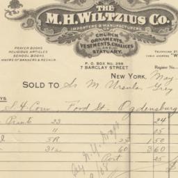 M. H. Wiltzius Co. Bill or ...