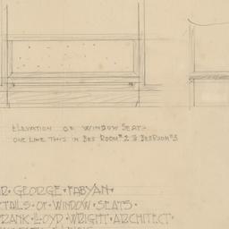 Window seat elevations, sec...