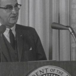 Lyndon B. Johnson awarding ...