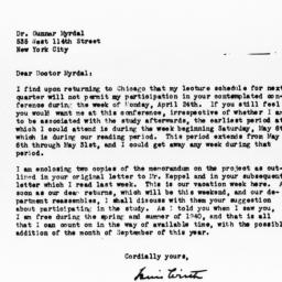 Letter from Louis Wirth to ...