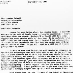 Letter from Dorothy S. Thom...