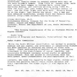 Announcements, 2000-11-01. ...