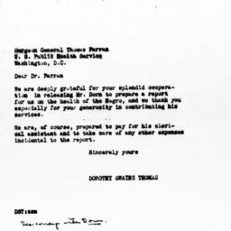 Letter from Dorothy Swaine ...