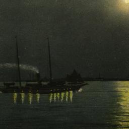 New York Harbor by Moonlight.