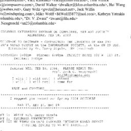 Announcements, 2004-02-18. ...