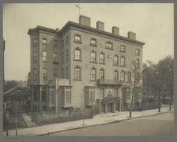 Elevation. West front on Lexington Avenue, showing also conservatory and squash court in rear