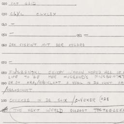 Eastern questionnaire, answ...