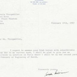 Letter from Leonide Massine...