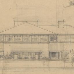Exterior elevation, sketch ...
