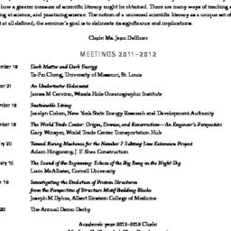 Schedules, Scientific Liter...