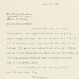 Letter from Edwin Seligman ...