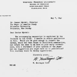 Letter from W. Montague Cob...