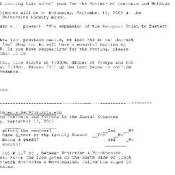 Announcements, 2003-09-03. ...