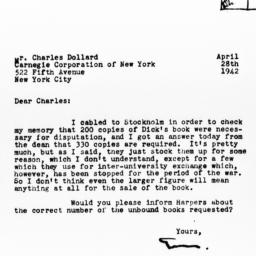 Letter from Gunnar Myrdal t...