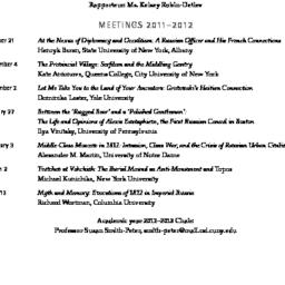Schedules, Slavic History a...