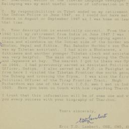Letter from Eric T.D. Lambe...