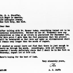 Letter from A.J. Jaffe to S...
