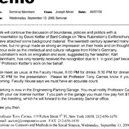 Announcements, 2000-09-13. ...