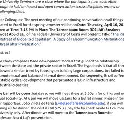 Announcements, 2015-04-16. ...