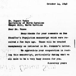 Letter from Charles Dollard...