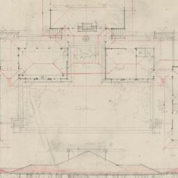 First floor plan, court ele...