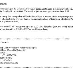 Announcements, 2003-04-28. ...