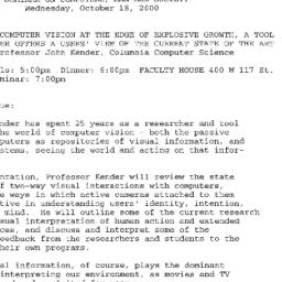 Announcements, 2000-10-18. ...