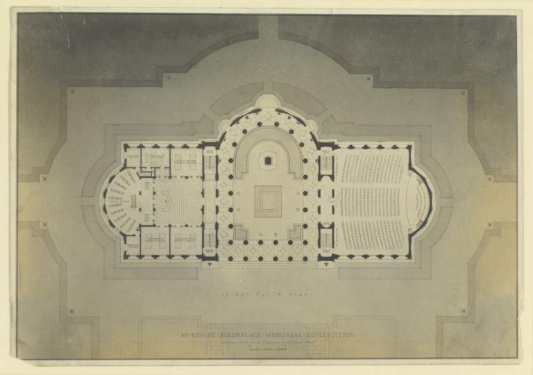 McKinley Birthplace Memorial Competition. First floor plan