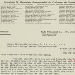 Letter from Adolf Deissmann...